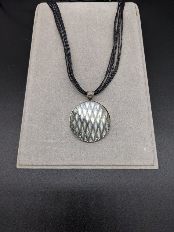 Amazing all over carved abalone large round disc … - image 2