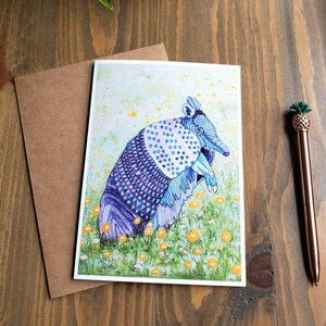 Tarjeta de felicitación de armadillo/Arte estacionario