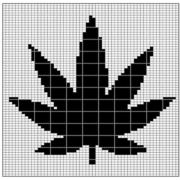 Marijuana Throw Blanket Leaf Written Corner to Corner PATTERN (C2C)