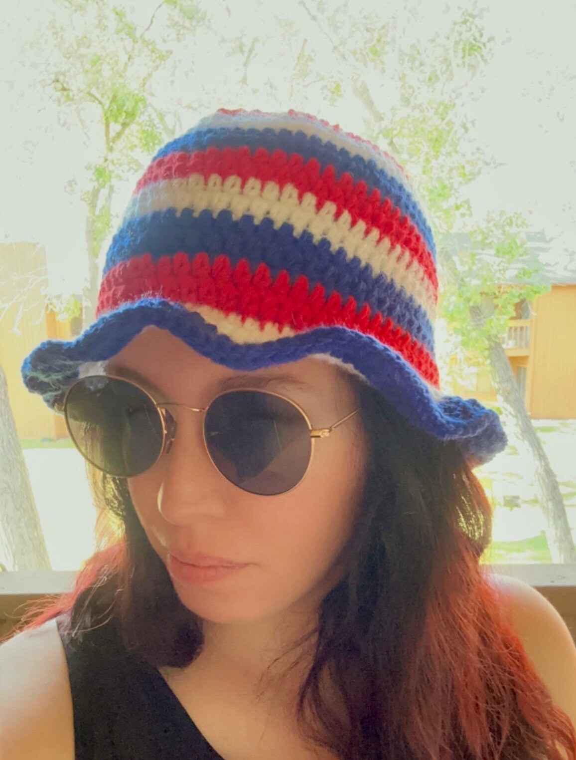 Crochet American Flag Bucket Hat | Red, White, Blue - Etsy