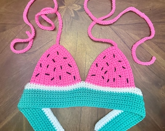 Crochet Watermelon Bralette | Handmade Festival Top