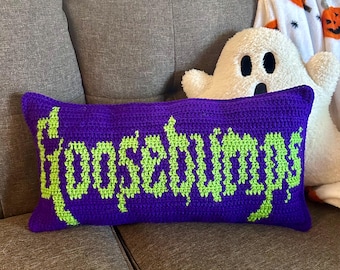 EASY Goosebumps Crochet Written Graph Pattern | Tapestry Crochet | Halloween Throw Pillow PATTERN ONLY