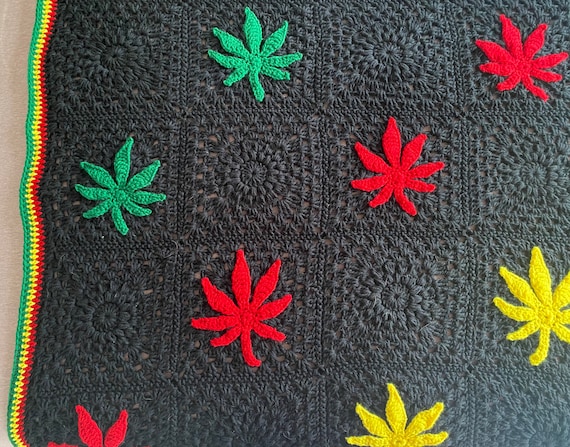 Crochet Marijuana Leaf Throw Blanket - Etsy