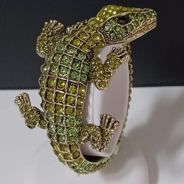 Bracelet Alligator-Cristaux verts