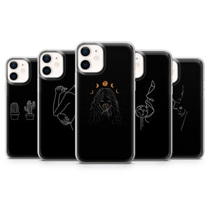 Black & White One Line Phone Case, Cover For iPhone 7, 8+, XS, XR, 11 Pro, 12, Samsung S10, S20, A40, A50, A51, A71 Huawei P20, P30, P40 F3