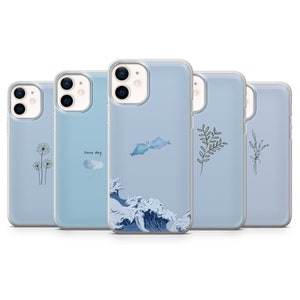 Beige / Blue Phone Case Designs fit For iPhone 7, 8+, XS, XR, 11, 12, 13 & Samsung S10, S20, A40, A50, A51, A71 Huawei P20, P30, P40 B14