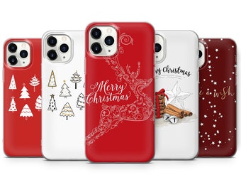 Christmas Phone Case X-Mas Cover For iPhone 7, 8+, XS, XR, 11 Pro, 12 & Samsung S10 Lite, S20, A40, A50, A51, A71 Huawei P20, P30, P40 A7