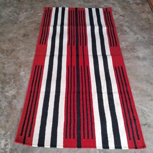 Southwestern Navajo Weaving Handwoven rugs Kilim Dhurry Wool Rug 4x6 ft Geometric Rug Tribal Zapotec Style Red Bohemian Home Decor Rug