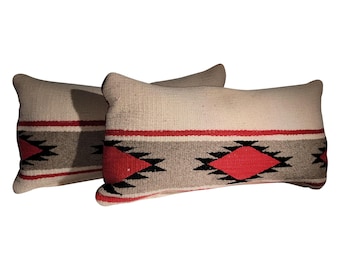 Copricuscino per tappeto Navajo in lana intrecciata a mano, 18"x32", motivo sud-occidentale, copricuscino per tappeto turco, decorazione di Halloween, cuscino per divano, cuscini lombari