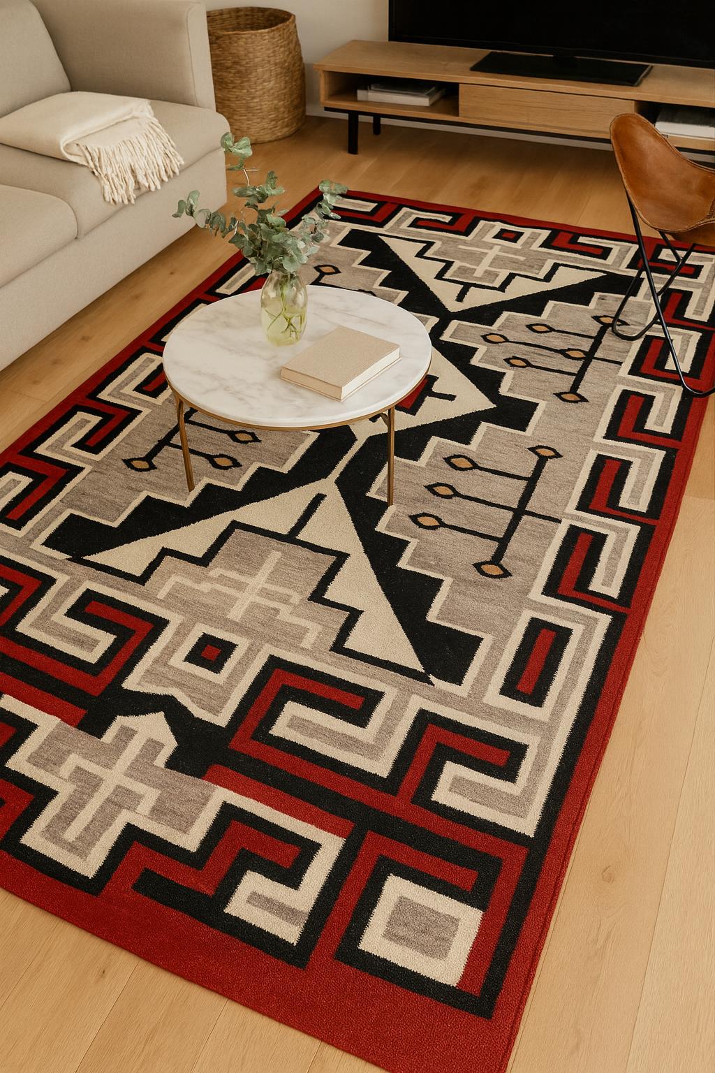 5x8 Ft Handwoven Navajo Rug , Kilim Rug , Wool Rug , Southwestern Rug ...