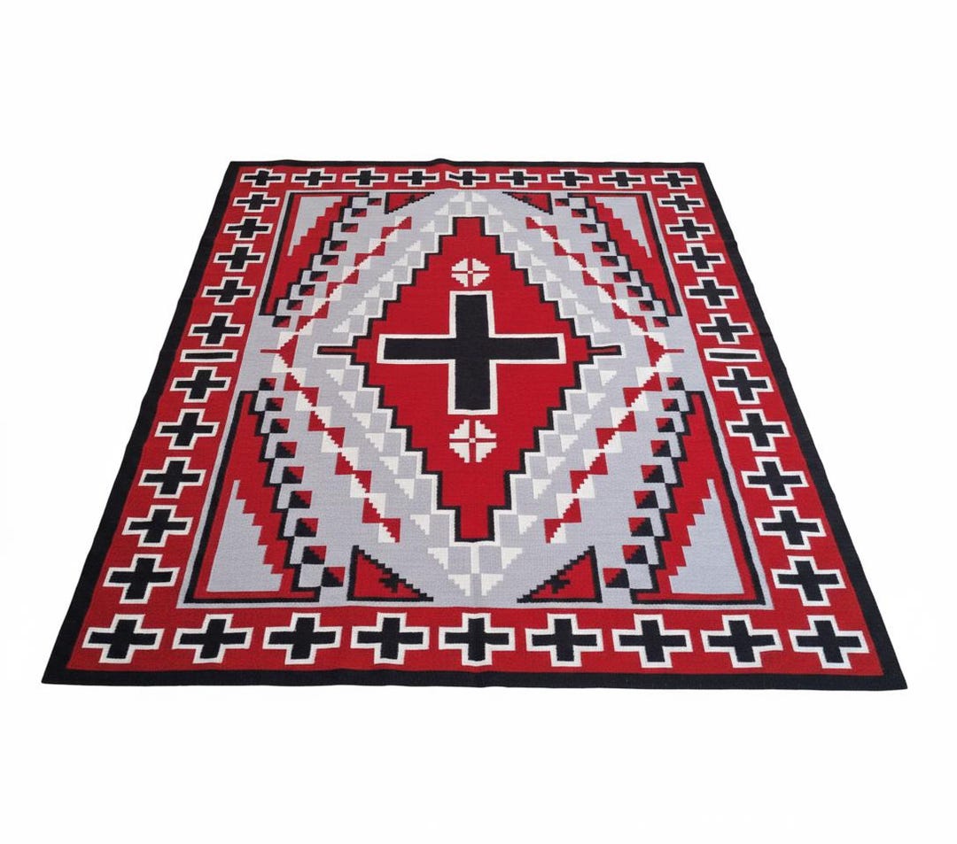 Navajo Rug Southwestern Native American Tribal Style 100% Wool Hand ...