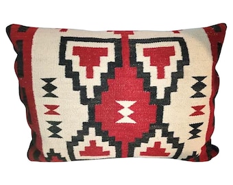 Copricuscino per tappeto Navajo in lana intrecciata a mano, 18"x24", tappeto sud-occidentale, copricuscino per tappeto turco, decorazione di Halloween, cuscino per divano, federa per cuscino lombare