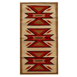 3x10 ft Southwest Style Runner Rug Navajo Handmade Boho Wool Tribal Flatweave Kilim Rug Home Decor Red Brown Indian Handmade Dhurrie Runner