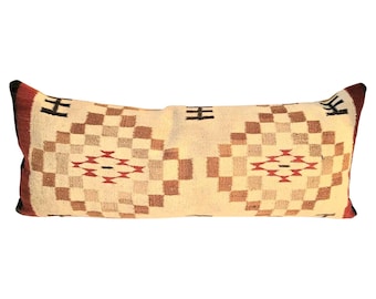 Copricuscino per tappeto Navajo in lana intrecciata a mano, 18"x32", motivo sud-occidentale, copricuscino per tappeto turco, decorazione di Halloween, cuscino per divano, cuscini lombari