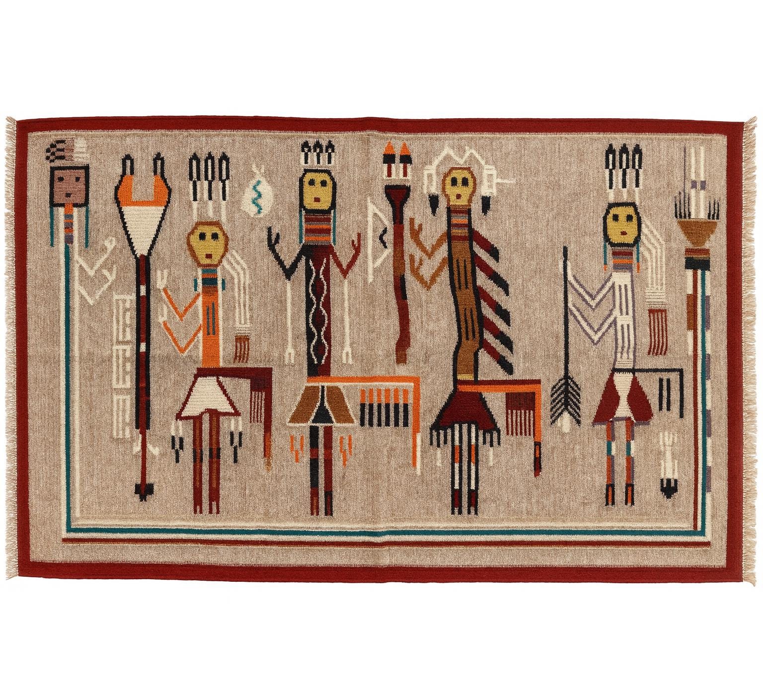 Yei Rugs Navajo Rug Multicolored Yei Rug Kilim Hand-woven Tribal Mexican Antique ...