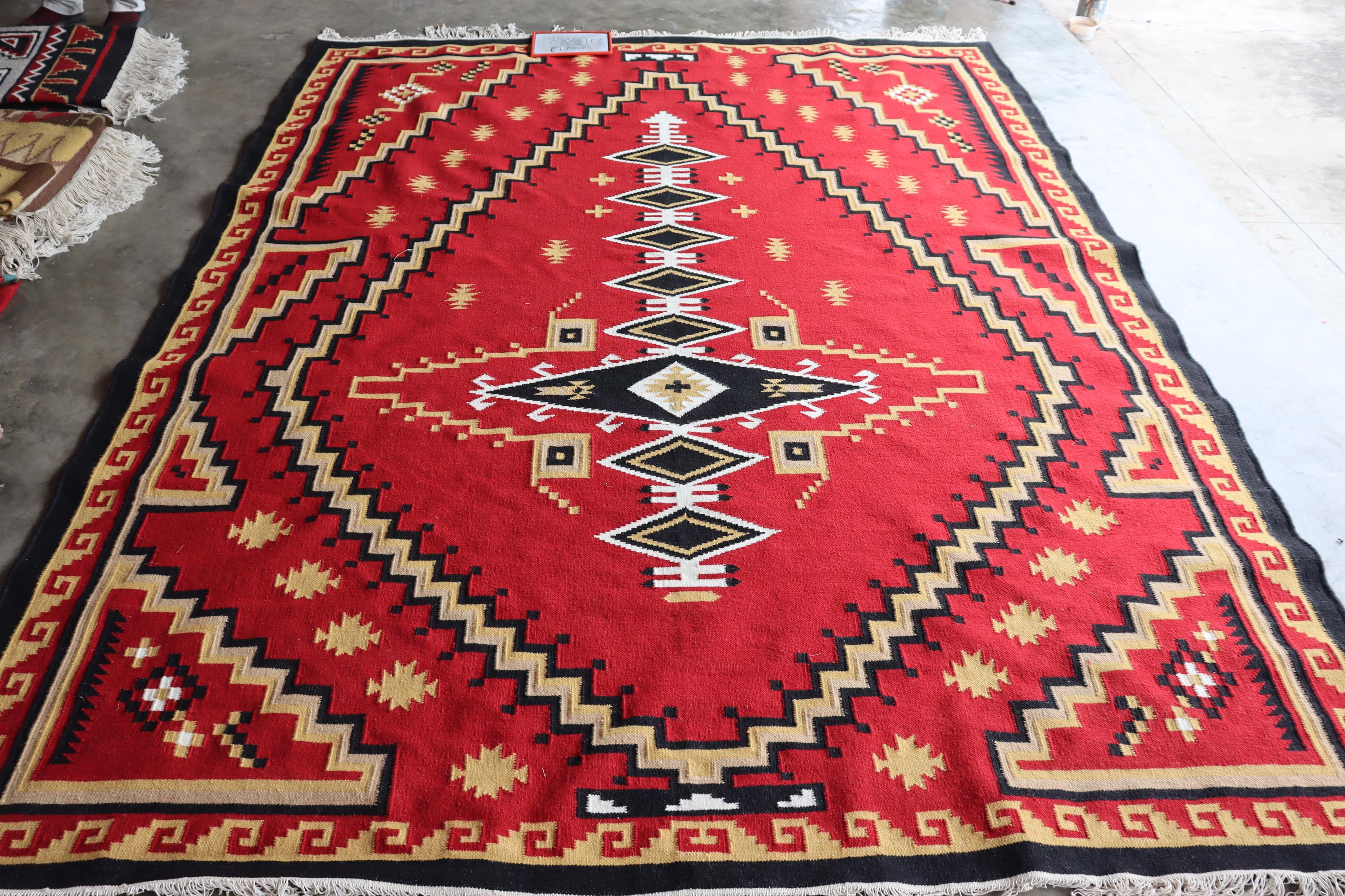 Area Rug Without Border Navajo Rug Large Native American Style Southwest Area Rug Size 8x10 Ft ...