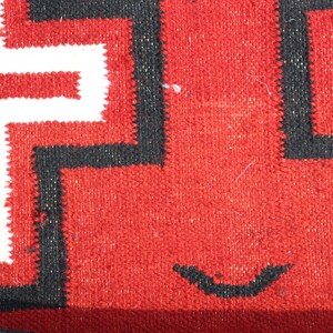 5x8 ft Navajo Cross Red Wool Kilim Rug, Handwoven Geometric Southwest Native American Tribal Flatweave Boho Indian Dhurrie Rug image 6