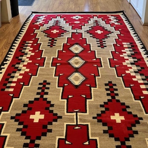 Southwestern Rug Red Navajo Rug Kilim Hand Woven Native American Rug ...