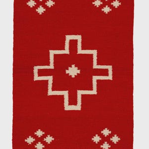 Handwoven Aztec Wool Rug: Southwest Boho Style, El Paso Design