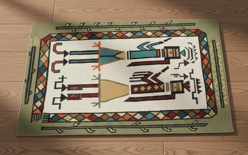 Navajo Yei Pictorial Weaving Handmade Rug Multicolored Yei Bi Chei Rugs ...