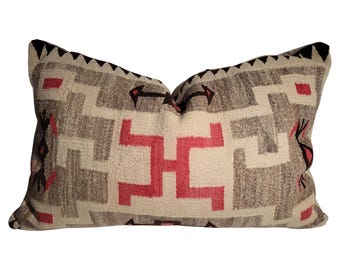 Copricuscino per tappeto Navajo in lana intrecciata a mano, 18"x24", tappeto sud-occidentale, copricuscino per tappeto turco, decorazione di Halloween, cuscino per divano, federa per cuscino lombare