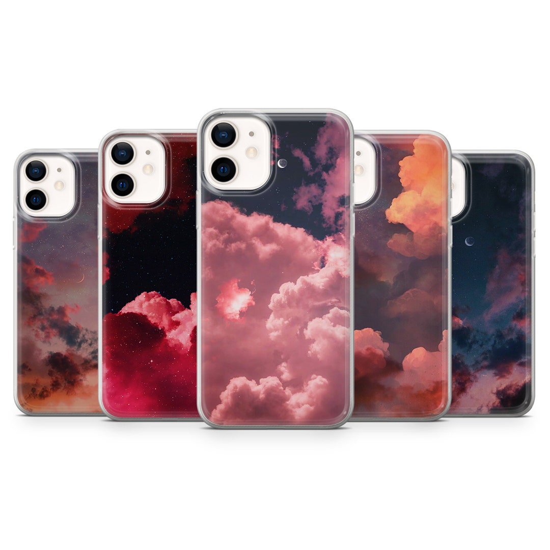 Sky Phone Case Pink Cloud Cover Fits for iPhone 13, 12, 11, Xr, Se, 8
