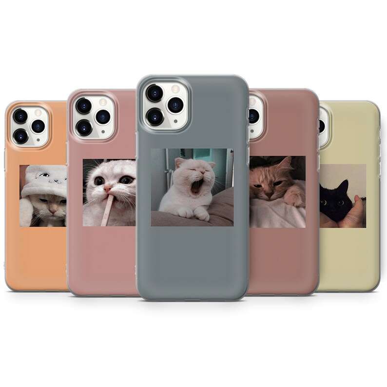 Trippy Phone Case Funny Cat Cover Fits for iPhone 13, 12, 11, Xr, Se, 8, 7 & Samsung A12, A21s, A32, A40, A50, A51, S10, S20, Huawei P20,P30 画像 1