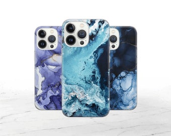 Blue marble Phone Case Marble art Cover for iPhone 14 13 12 Pro 11 XR 8 7, Samsung S23 S22 A73 A53 A13 A14 S21 Fe S20, Pixel 7 6A