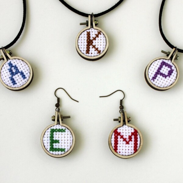 Cross Stitch Pendant Etsy