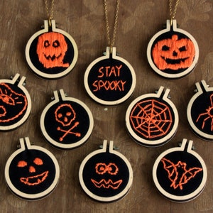 Pendants for Halloween hand embroidered