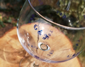 Gin stamp gin glass - hand painted