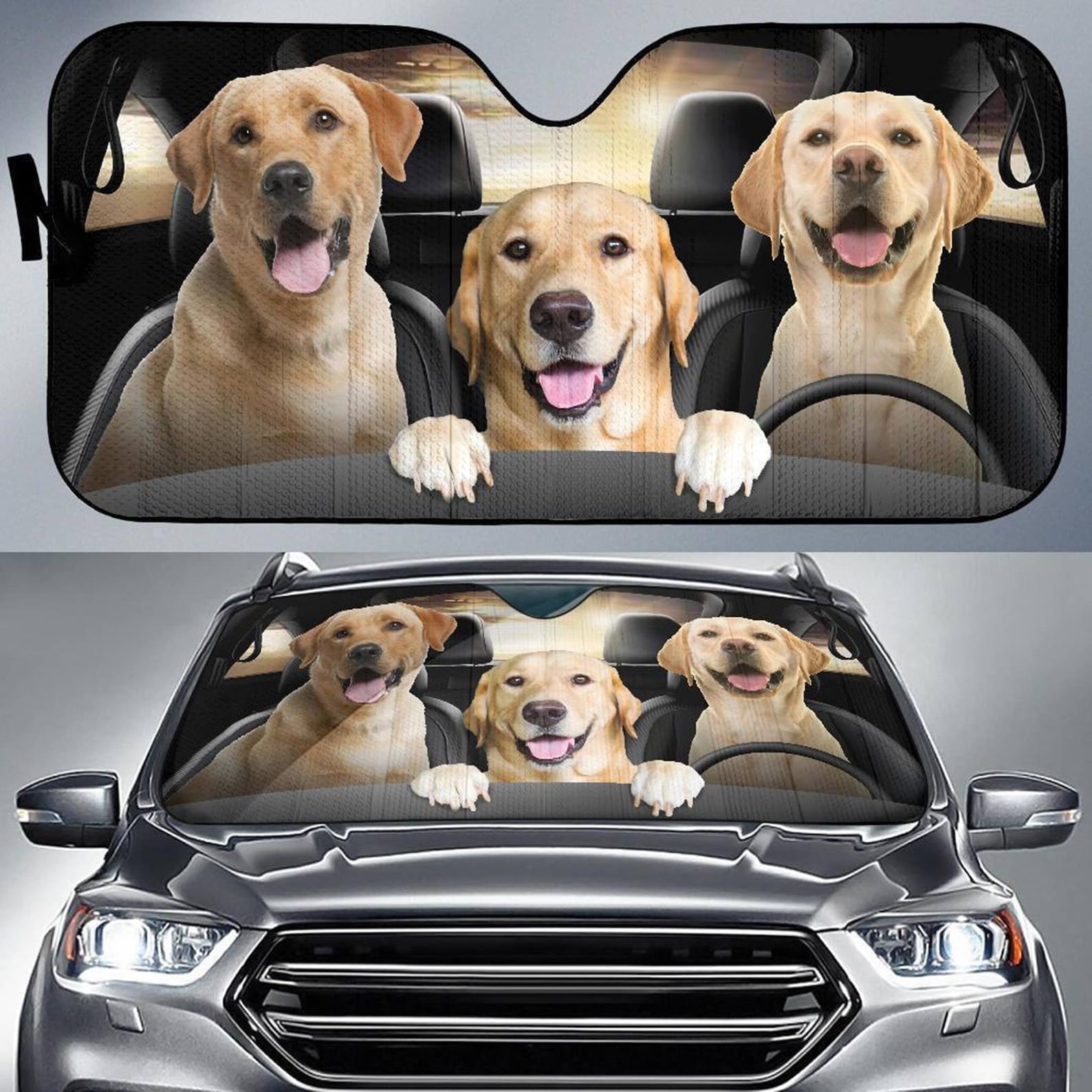 Labrador Car Auto Sun Shade Funny Dog Windshield Etsy