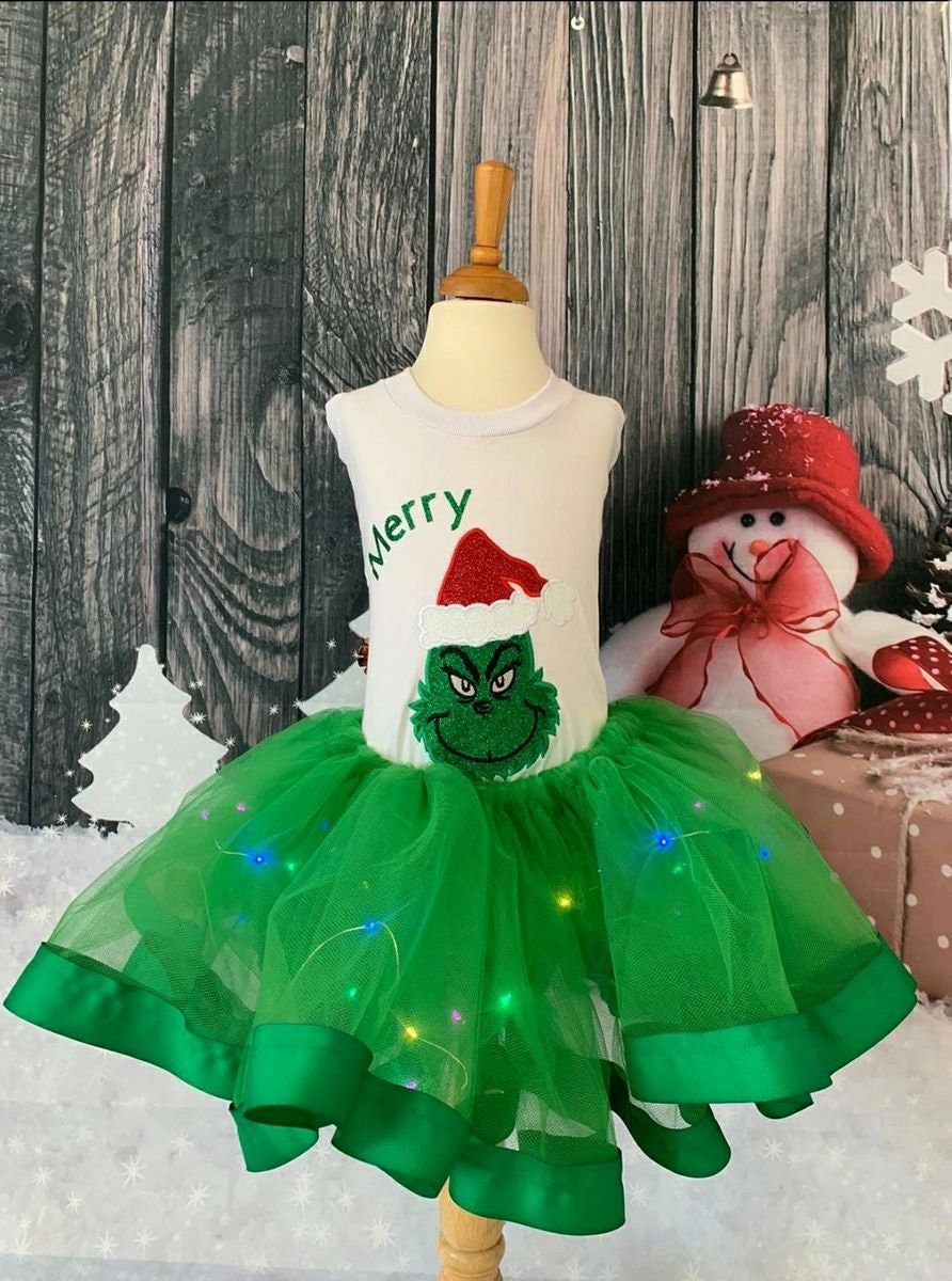 Grinch Tutu, Girls Grinch Costume, Christmas Grinch Dress, Grinch Girl