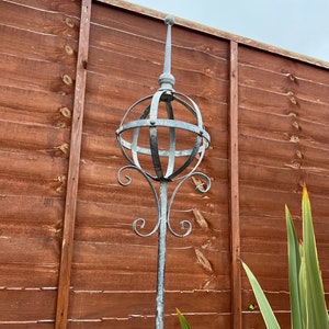 Grey Metal Decorative Garden Armillary Stake