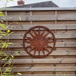 Metal Rusty Sun Garden Wall Art  - Indoor / Outdoor