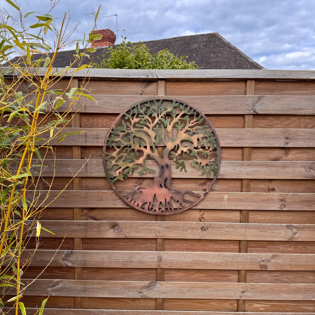 Quirky Coloured Garden Metal Birds Tree of Life Wall Art - Indoor / Outdoor - Etsy UK