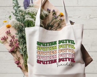 Spuyten Duyvil Teacher Tote Bag, NYC Tote Bag, Teacher Tote, Carryall New York, Retro NY Tote, Canvas Bag, Grocery, Teacher Gift