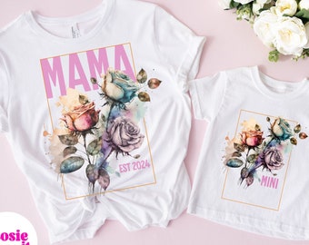 Floral Mama Shirt, Cute Mom Shirt, Mothers Day Gift, New Mom Gift, Flower Mama Tshirt, Matching Mom and Daughter Shirts, Spring Mom Shirt