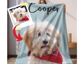 Custom Dog Blanket Using Dog Photo, Custom Dog Blanket, Personalized Dog Blanket, Dog Memorial Blanket, Dog Photo Blanket, Dog Portrait