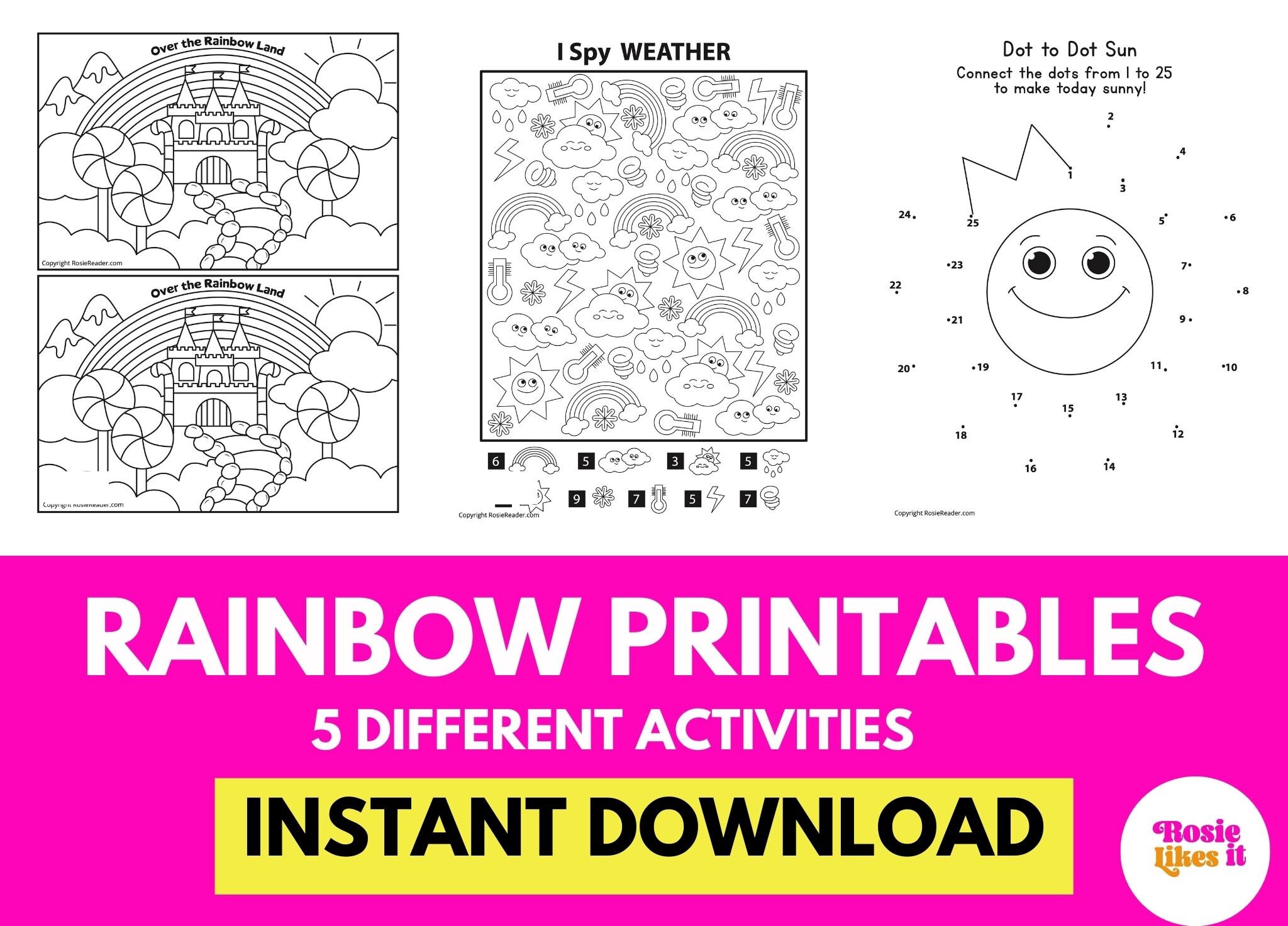 Rainbow Activities Instant Download Rainbow Printables Digital - Etsy