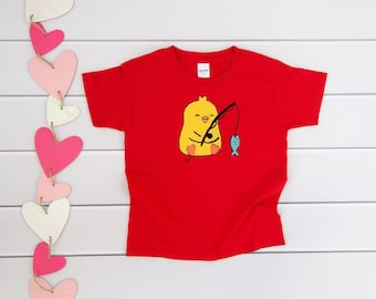 Shirts for Kids, Tshirt for Kids, Cute Shirt for Kids, Chick Shirt, Fishing Shirt for Kids, Bird Shirt, Gone Fishing T-Shirt, Animal T-Shirt