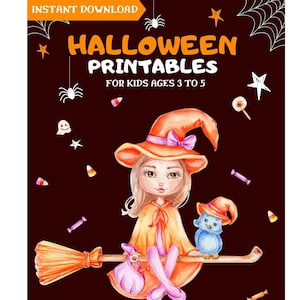 Halloween imprimables pour les enfants Halloween Activity Bundle Feuilles de travail Halloween préscolaire Prek Halloween Coloring Pages Homeschool Halloween