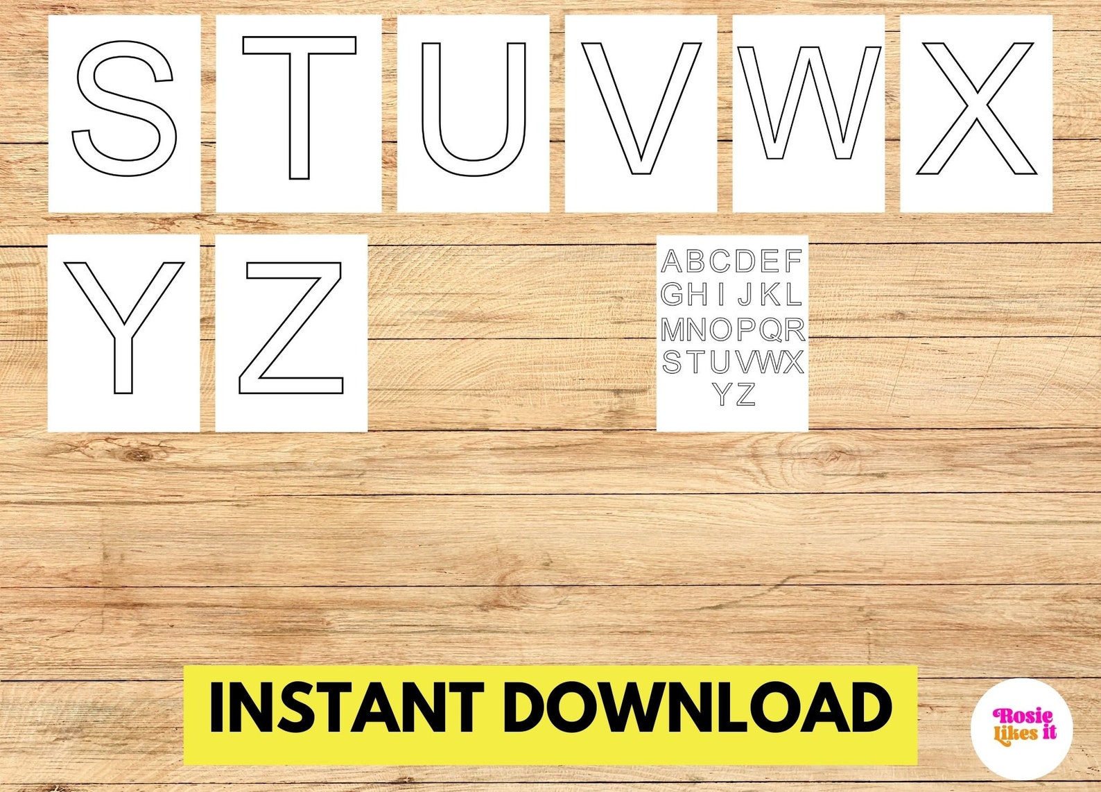 ABC Alphabet to Print Upper Case Alphabet Letters Instant Download