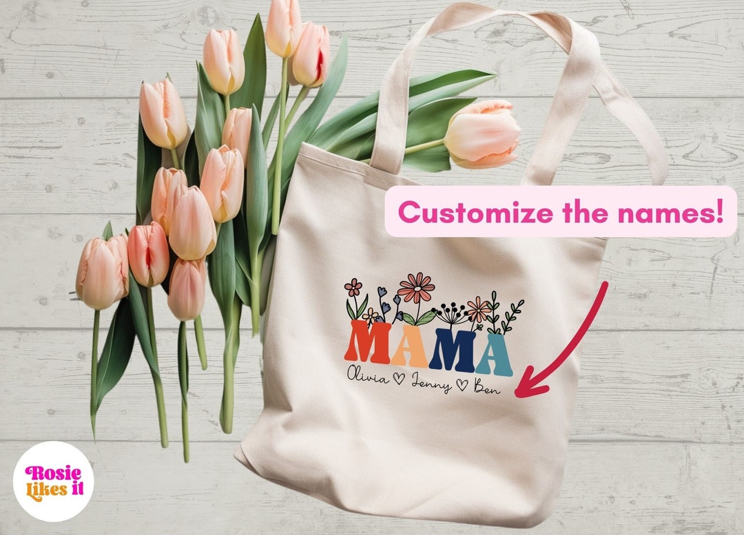 Gift Tote Bag, Mama Bag, Mama Bag Personalized, Custom Mom Tote, Custom