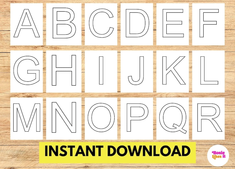 ABC Alphabet to Print Upper Case Alphabet Letters Instant Download ...