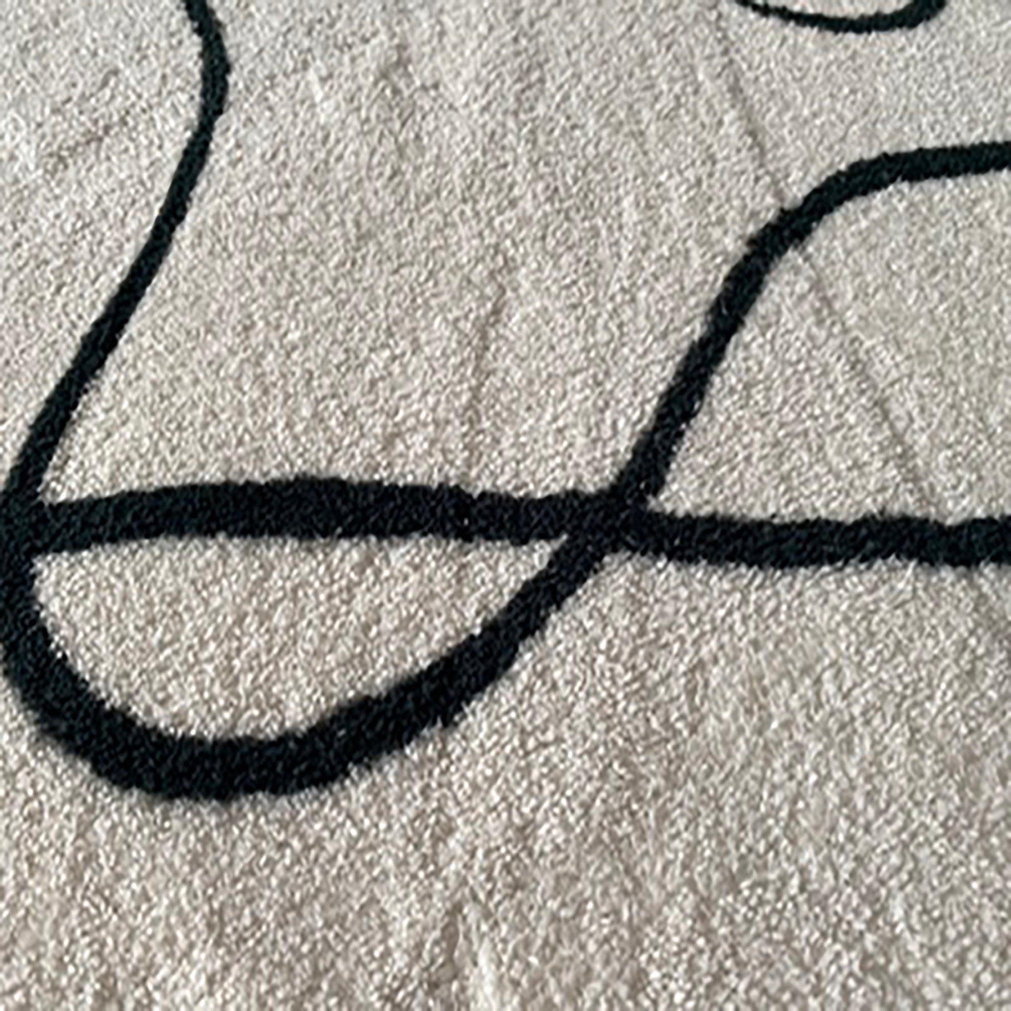 Modern Abstract Line Rugs CarpetThick Black And White Rugs Etsy