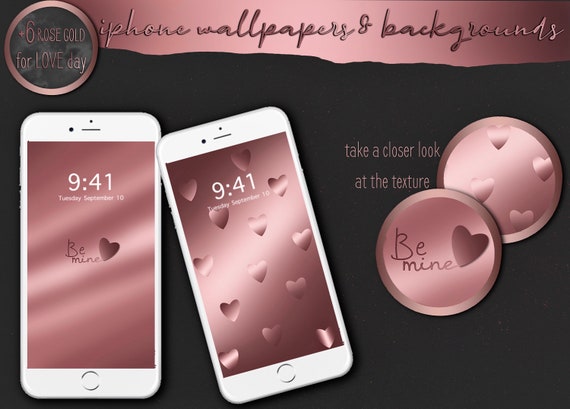 6 Iphone Wallpaper Aesthetic Rose Gold Phone Background Etsy