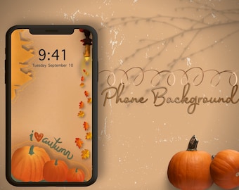 Fall Phone Wallpaper Halloween Background Autumn Aesthetic - Etsy Canada