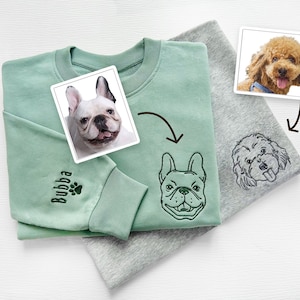 Custom Pet Embroidered Sweatshirt,Embroidered Pet Face&Name Sweatshirts,Custom Dog Portrait,pet hoodie,Perdog sweatshirt,Mummy Dog's Gift