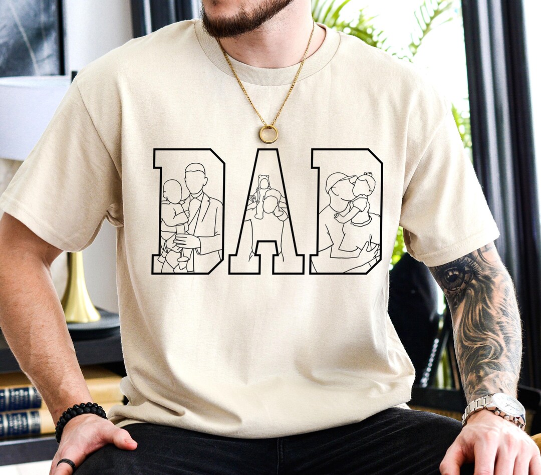 Create Your Own Dad’s AOP Long Sleeve Button Shirt – Photo Collage & Custom Text